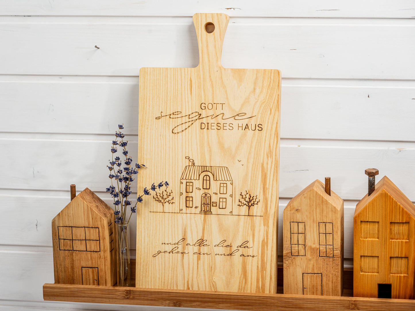 Gott segne dieses Haus, Holzschild, Geschenkidee Richtfest, Geschenk Einzug, Wandbild, Haussegen, Haussegentafel, Holzschild