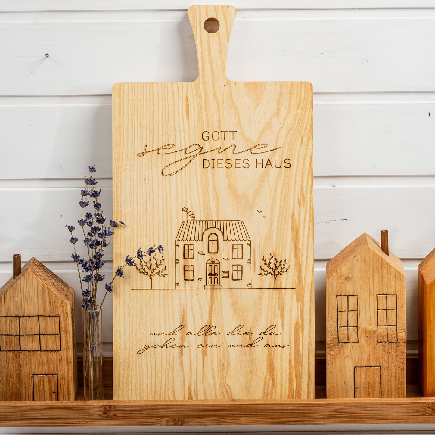 Gott segne dieses Haus, Holzschild, Geschenkidee Richtfest, Geschenk Einzug, Wandbild, Haussegen, Haussegentafel, Holzschild