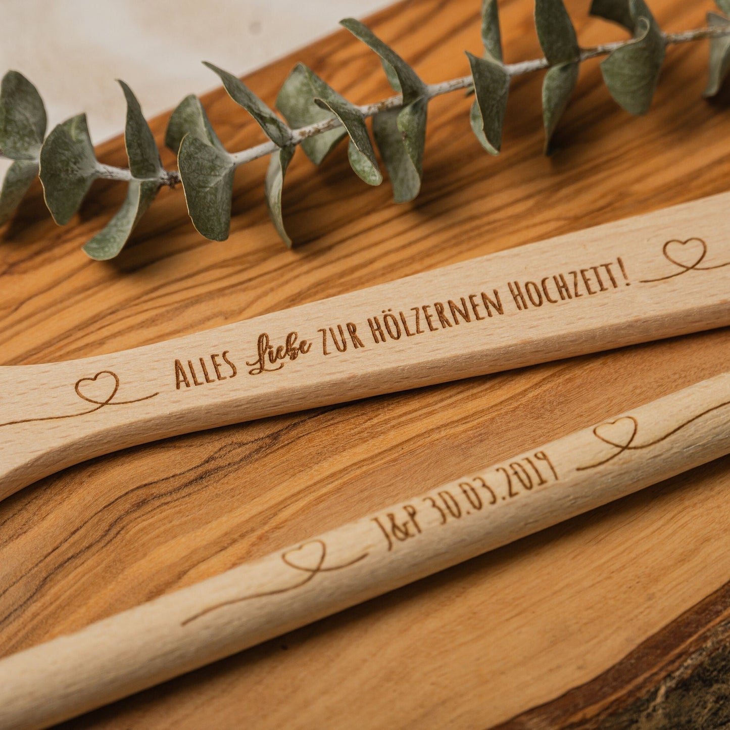 Set Kochlöffel+Pfannenwender personalisiert, Hochzeit, Kochlöffel Gravur, Kochlöffel Herz, Kochlöffel Holz, Hochzeitsgeschenk, Polterabend