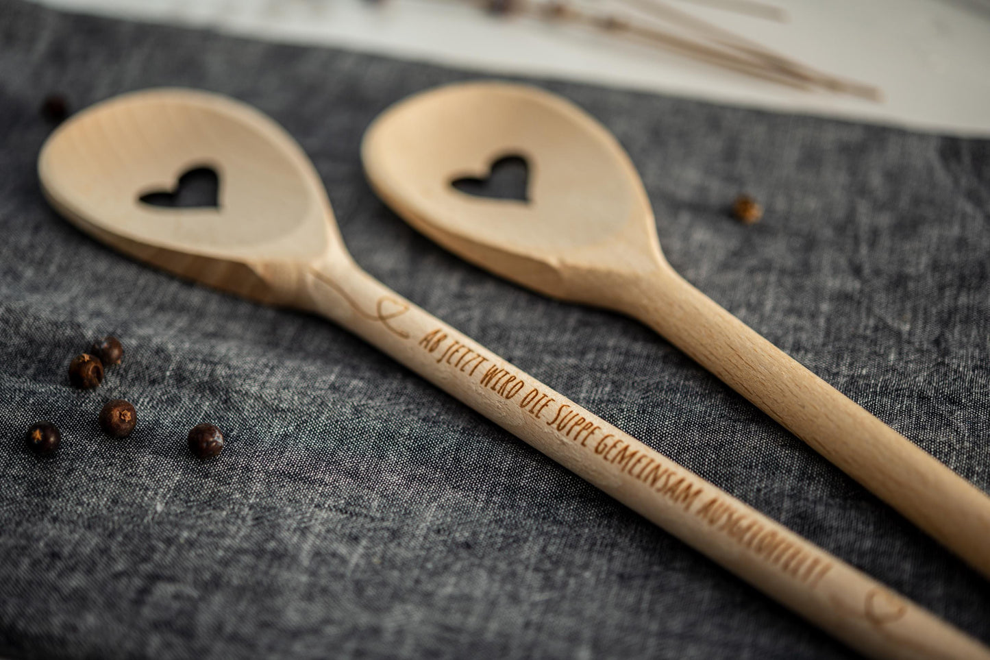 Kochlöffel personalisiert, Hochzeitssuppe, Suppe gemeinsam auslöffeln, Holzlöffel Gravur, Kochlöffel mit Herz, Hochzeitsgeschenk