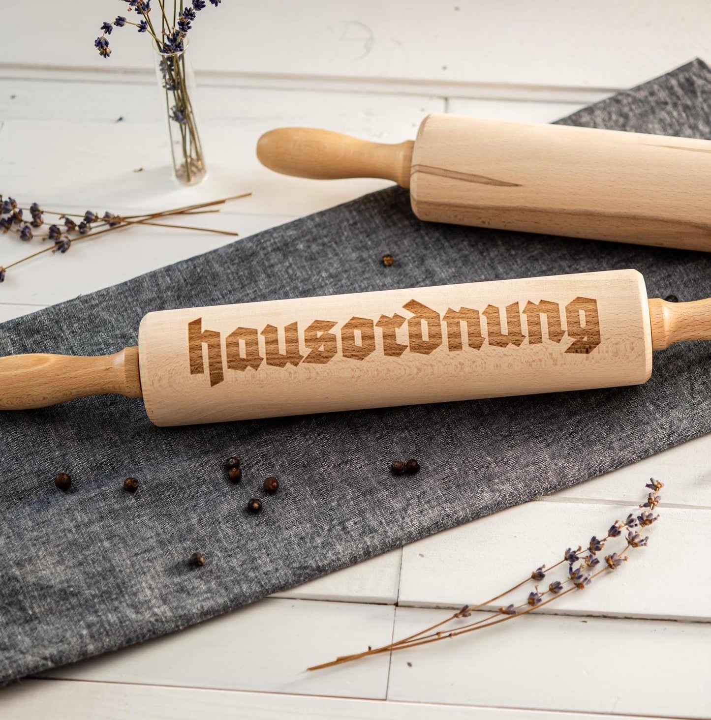 Teigrolle Hausordnung | Spaßgeschenk | Nudelholz | Wellholz | Hausordnung | Backen Geschenk | Geschenk Backen | Backen personalisiert