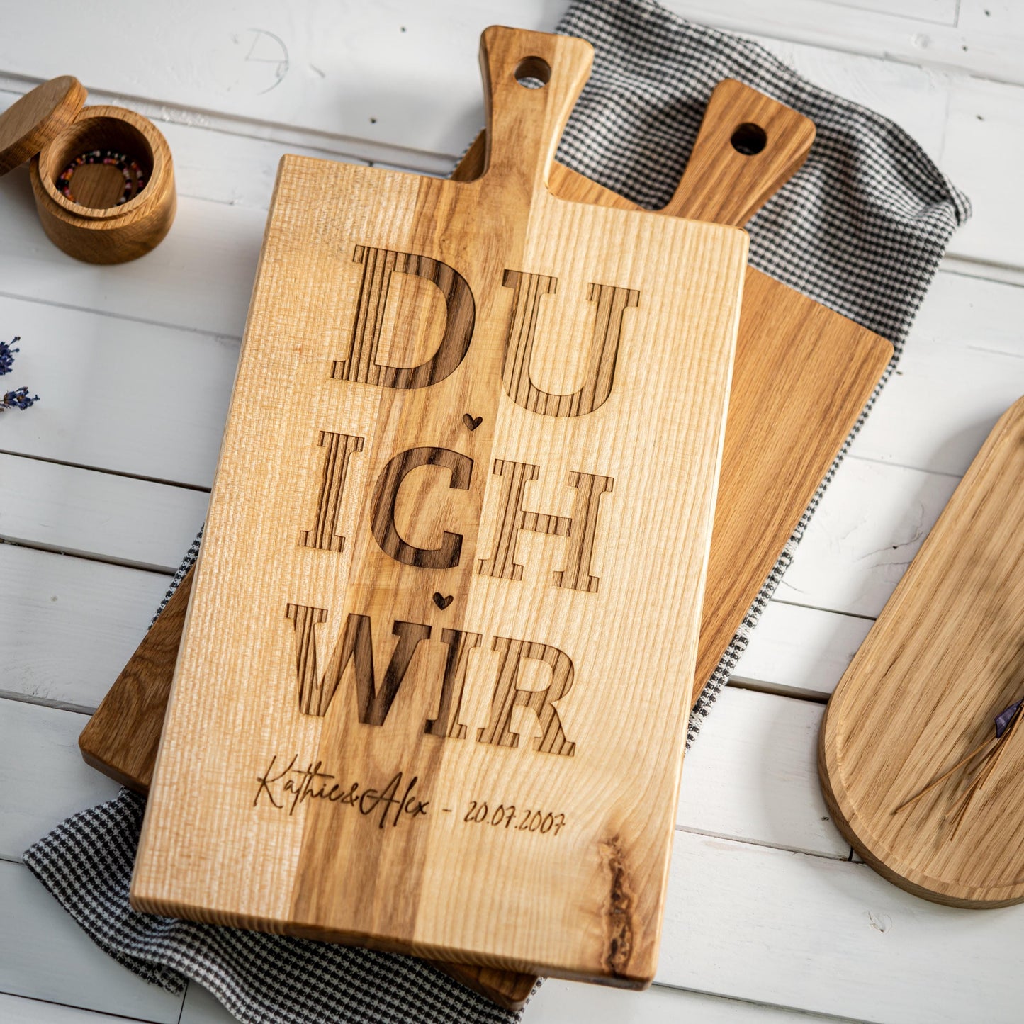 Holzbrett "DU + ICH + WIR" + Hochzeitsdatum, personalisiertes Hochzeitsschild, Holzschild Hochzeitstag, Jahrestag, Geschenk Brautpaar