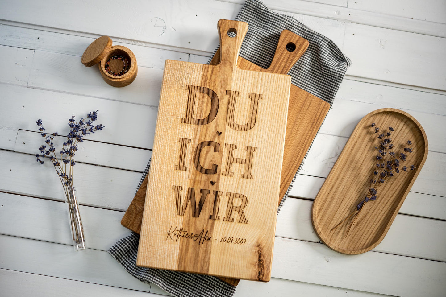 Holzbrett "DU + ICH + WIR" + Hochzeitsdatum, personalisiertes Hochzeitsschild, Holzschild Hochzeitstag, Jahrestag, Geschenk Brautpaar