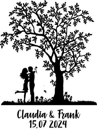 Personalisiertes Schneidebrett, Geschenk zur Hochzeit, Lebensbaum, Name und Hochzeitsdatum, Geschenk für Paare, Geschenk Hochzeitstag