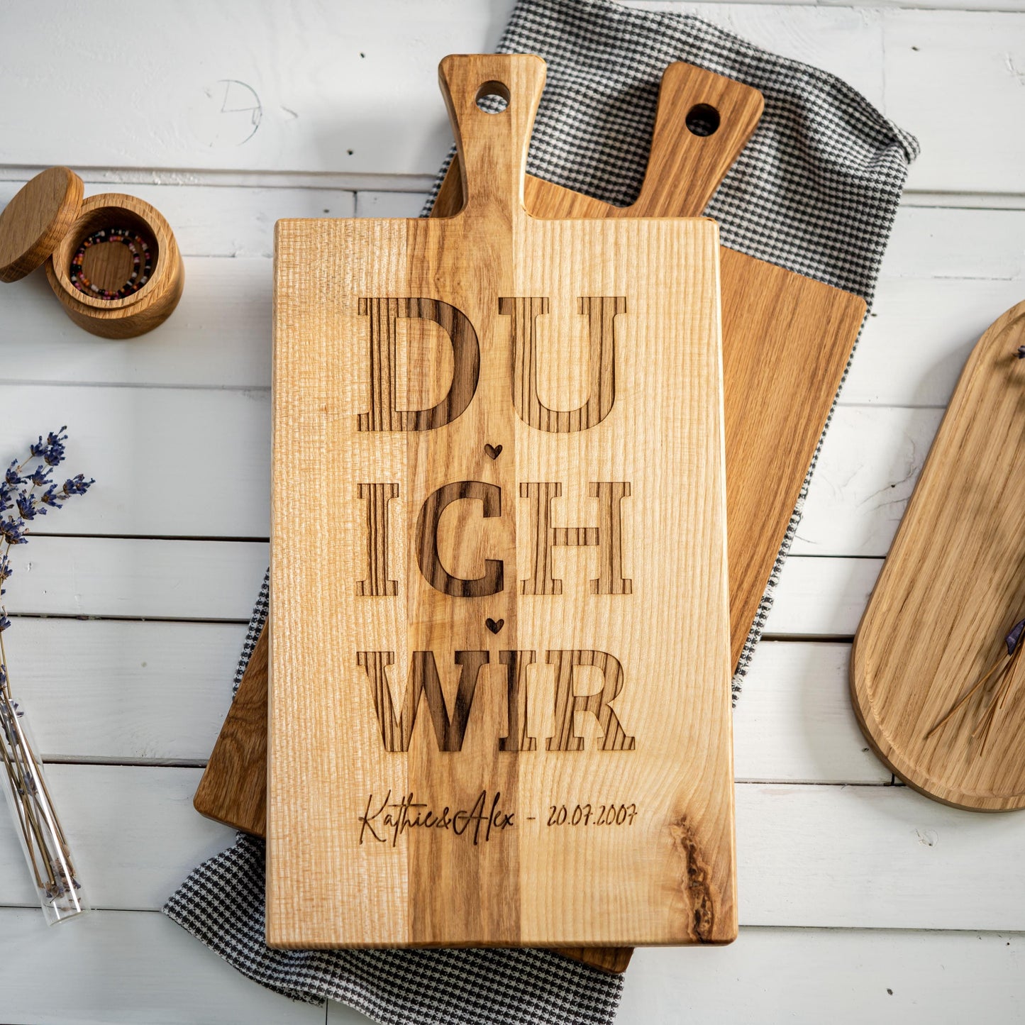 Holzbrett "DU + ICH + WIR" + Hochzeitsdatum, personalisiertes Hochzeitsschild, Holzschild Hochzeitstag, Jahrestag, Geschenk Brautpaar
