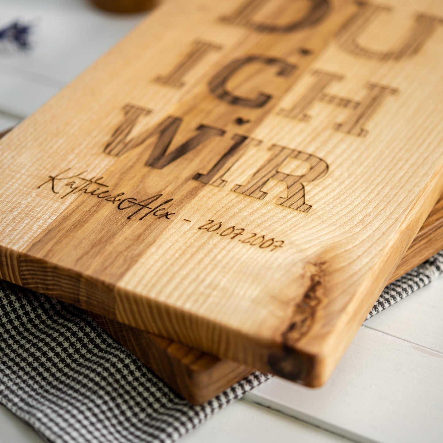 Holzbrett "DU + ICH + WIR" + Hochzeitsdatum, personalisiertes Hochzeitsschild, Holzschild Hochzeitstag, Jahrestag, Geschenk Brautpaar