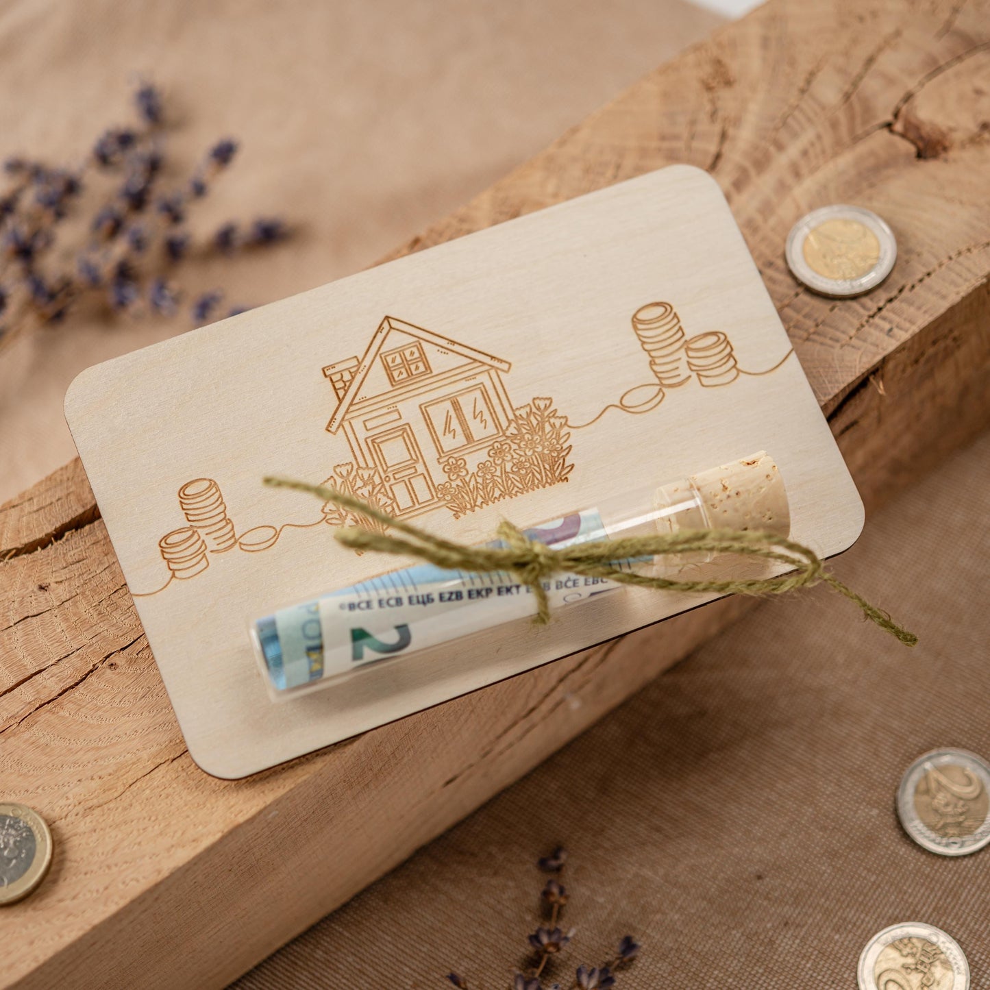 Geldgeschenk Richtfest, Geschenk Hausbau, Geld schenken Einzug, Gutschein Hausbau, Gastgeschenk