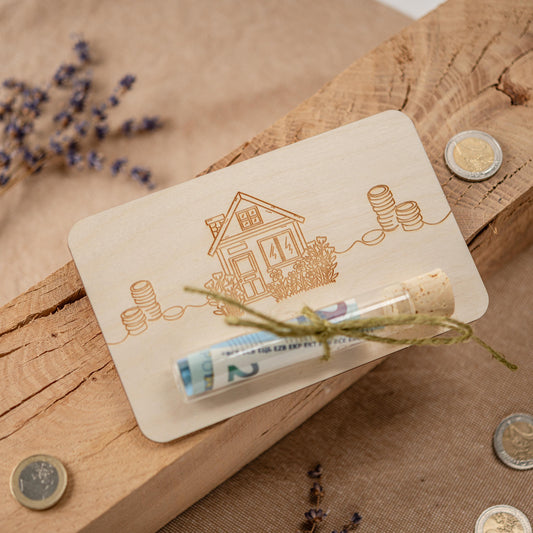 Geldgeschenk Richtfest, Geschenk Hausbau, Geld schenken Einzug, Gutschein Hausbau, Gastgeschenk