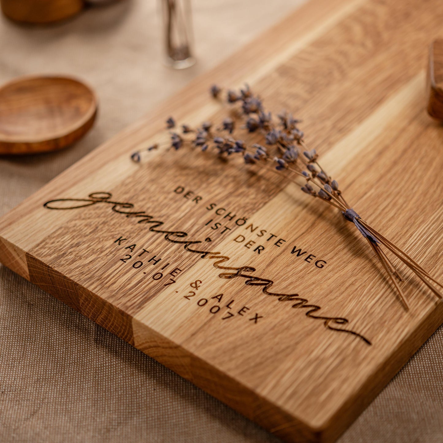 Schneidebrett, der schönste Weg ist der gemeinsame, Holzbrett personalisiert, Hochzeitsgeschenk, Geschenk Brautpaar, Brett Hochzeit