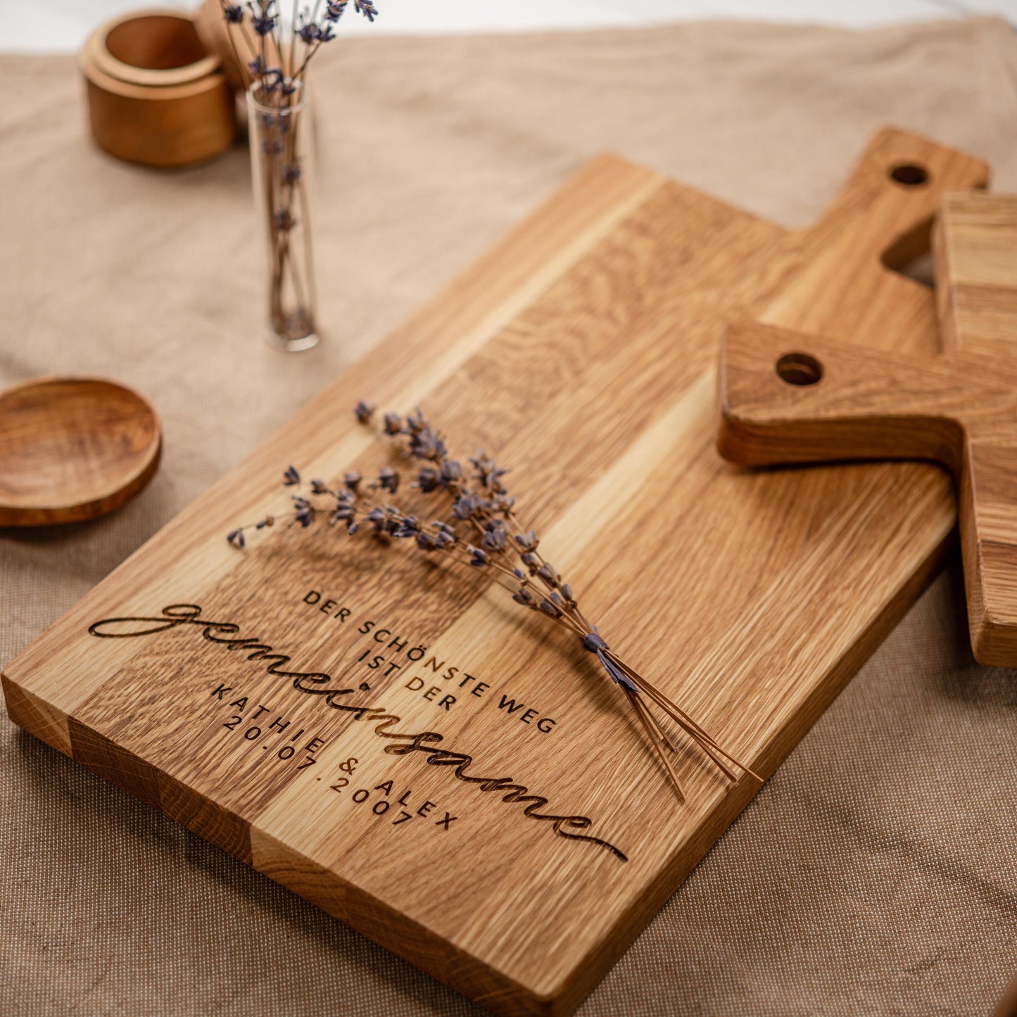 Schneidebrett, der schönste Weg ist der gemeinsame, Holzbrett personalisiert, Hochzeitsgeschenk, Geschenk Brautpaar, Brett Hochzeit