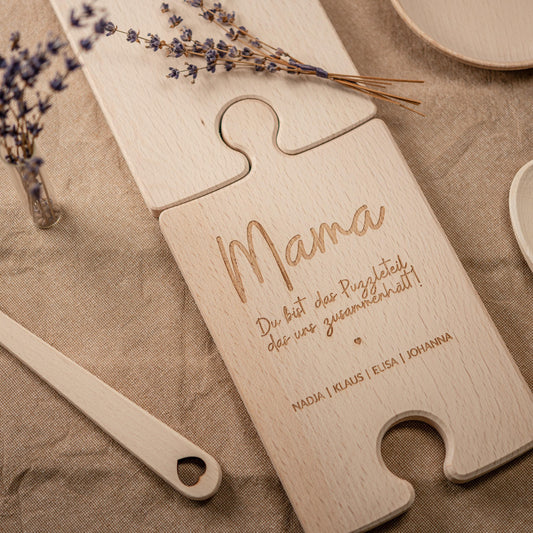 Schneidebrett Puzzleteil, Muttertagsgeschenk, Vatertagsgeschenk, Geburtstagsgeschenk, Geschenk, Holzbrett, Muttertag, Vatertag