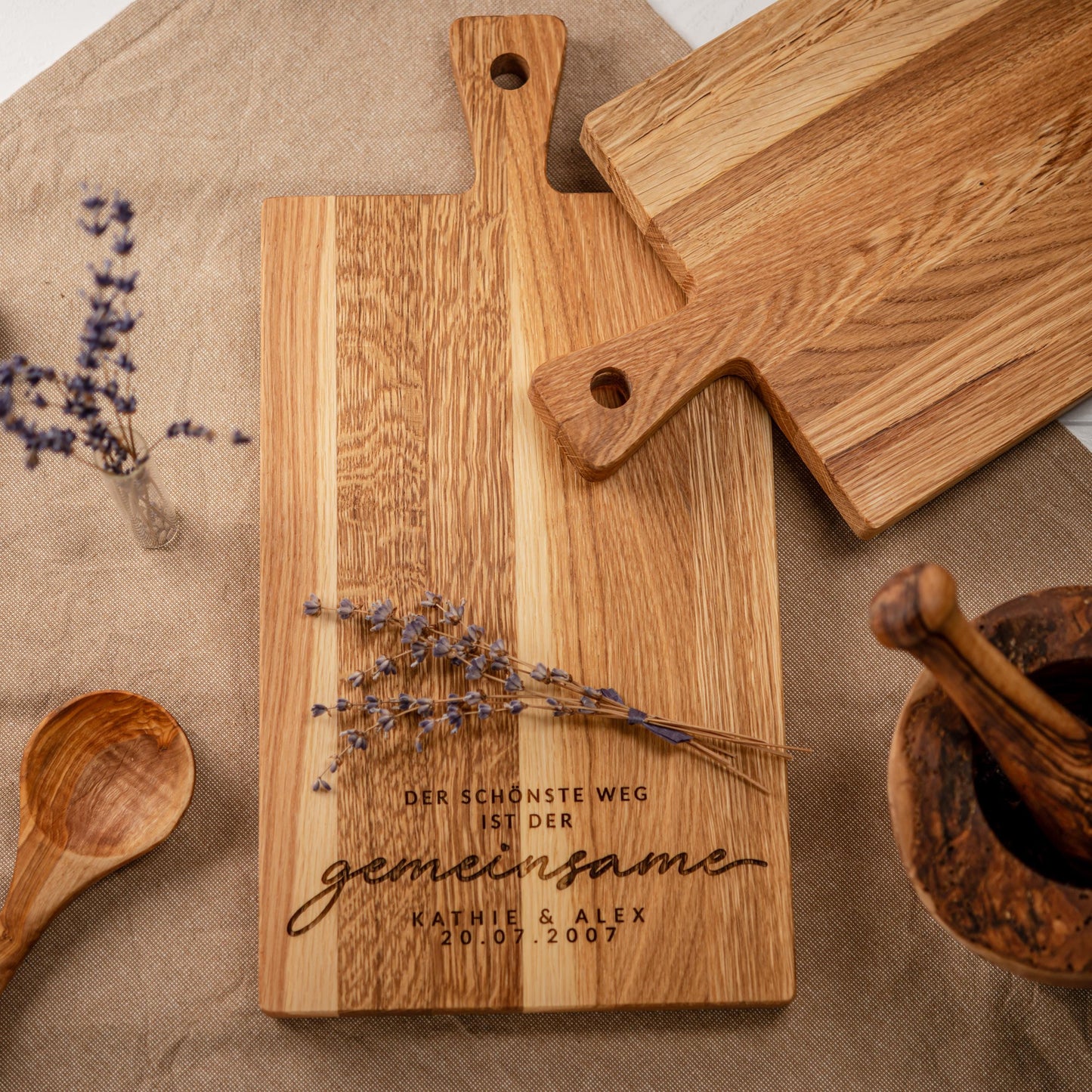 Schneidebrett, der schönste Weg ist der gemeinsame, Holzbrett personalisiert, Hochzeitsgeschenk, Geschenk Brautpaar, Brett Hochzeit