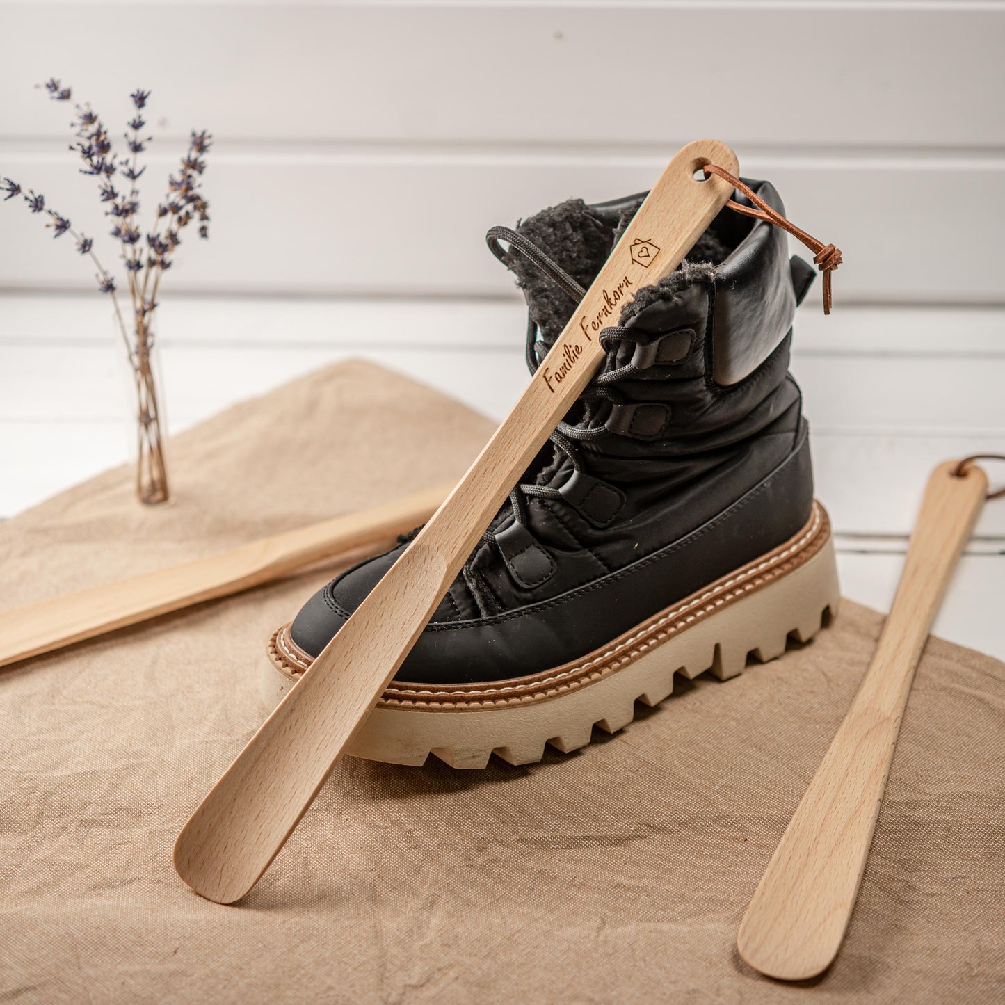 Schuhlöffel personalisiert, Schuhanzieher mit Gravur, Geschenk Einzug, Umzug, Richtfest, Hausbau, Freunde, Schuhlöffel aus Holz