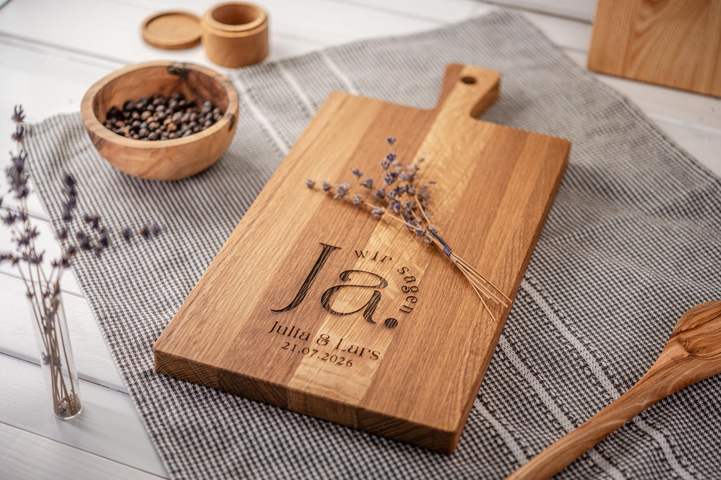 Schneidebrett Hochzeit, Wir sagen JA, Holzbrett Hochzeitstag, personalisiert, Hochzeitsgeschenk, Geschenk Brautpaar, Geldgeschenk Hochzeit