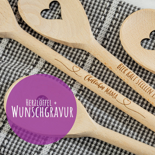 Kochlöffel mit Wunschtext, Geschenk zu Weihnachten, Geschenkidee Koch, Küchenutensilien, Muttertag, Freundin, Geburtstag, Oma, Sternekoch