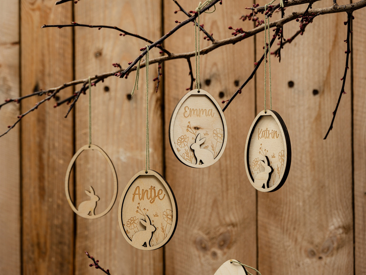 Osterdeko personalisiert aus Holz, Anhänger Ostern mit Name, Osteranhänger, Osterkorb, Osternest, Osterkörbchen, Schmuck Osterstrauß, 9x7 cm