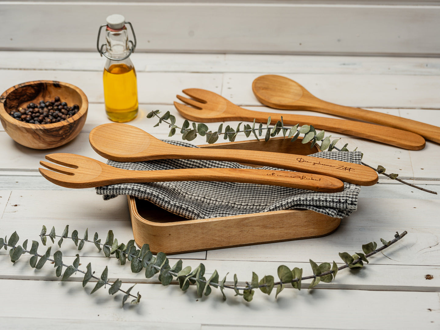 Salatbesteck personalisiert, Salatbesteck mit Gravur, Geschenk, Geschenkidee, Hobbykoch, Küchenutensilien, Muttertag