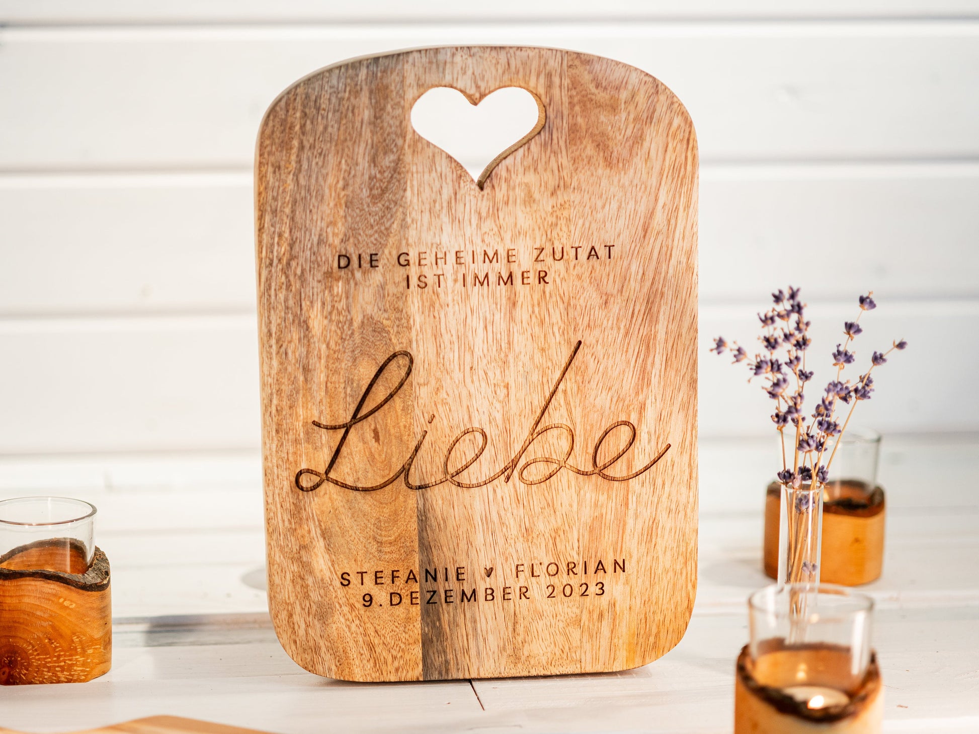 Die geheime Zutat ist immer Liebe - Hochzeitsgeschenk, Geschenkidee zur Hochzeit, Silberhochzeit, Verlobung, Brautpaar Name, Valentinstag