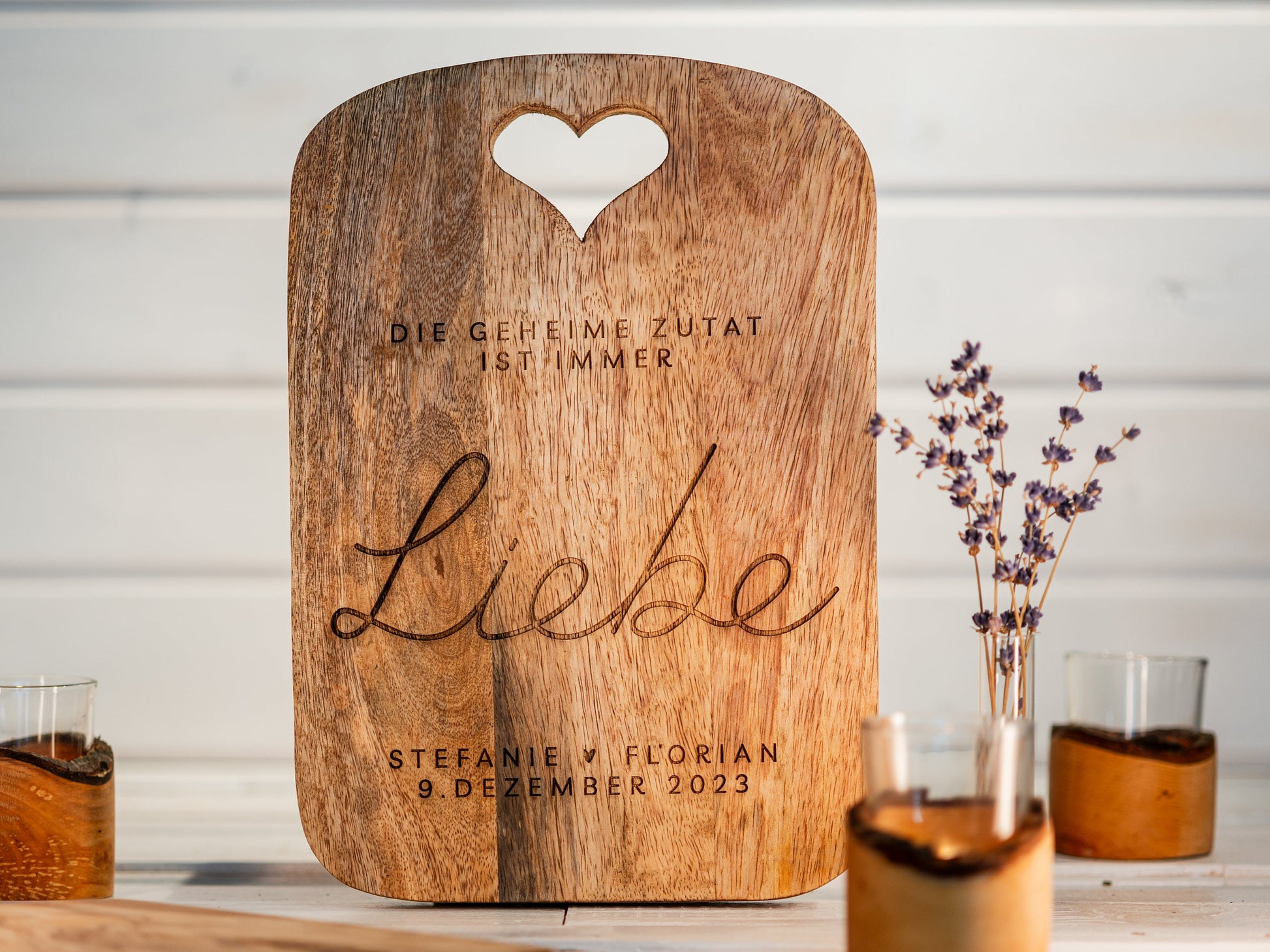 Die geheime Zutat ist immer Liebe - Hochzeitsgeschenk, Geschenkidee zur Hochzeit, Silberhochzeit, Verlobung, Brautpaar Name, Valentinstag