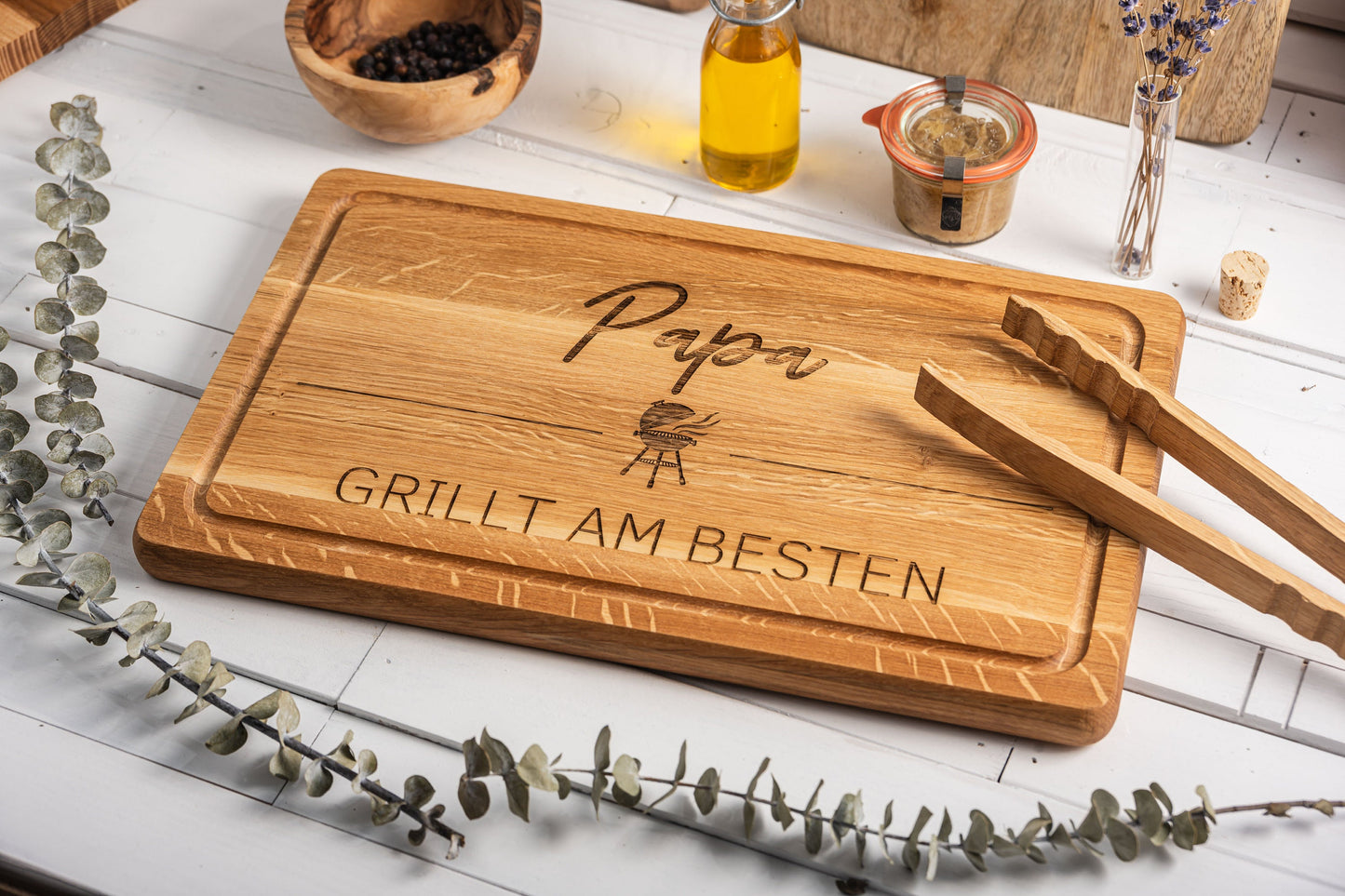 Personalisiertes Schneidebrett / 40x25 cm / Grillen / Grillbrett / Geschenk für Männer / Geschenk Papa / Grillbrett personalisiert / Kochen