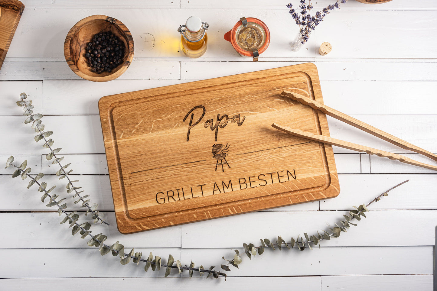 Personalisiertes Schneidebrett / 40x25 cm / Grillen / Grillbrett / Geschenk für Männer / Geschenk Papa / Grillbrett personalisiert / Kochen