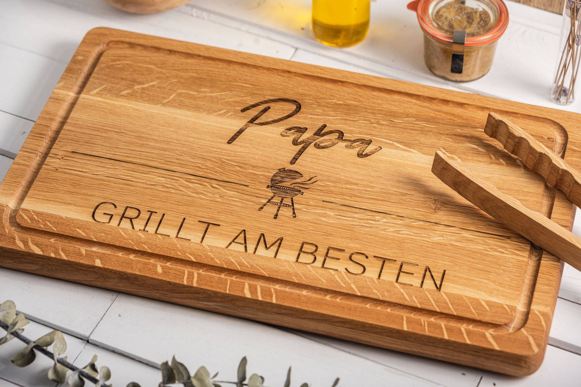 Personalisiertes Schneidebrett / 40x25 cm / Grillen / Grillbrett / Geschenk für Männer / Geschenk Papa / Grillbrett personalisiert / Kochen