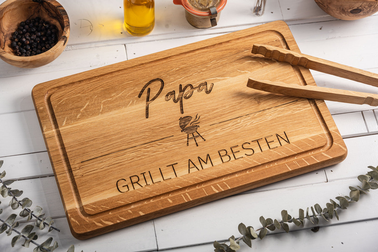 Personalisiertes Schneidebrett / 40x25 cm / Grillen / Grillbrett / Geschenk für Männer / Geschenk Papa / Grillbrett personalisiert / Kochen