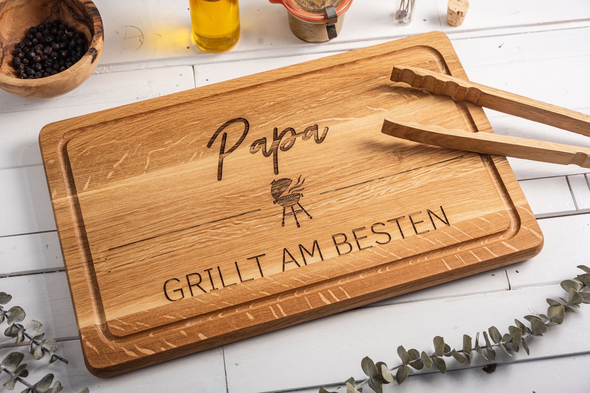 Personalisiertes Schneidebrett / 40x25 cm / Grillen / Grillbrett / Geschenk für Männer / Geschenk Papa / Grillbrett personalisiert / Kochen