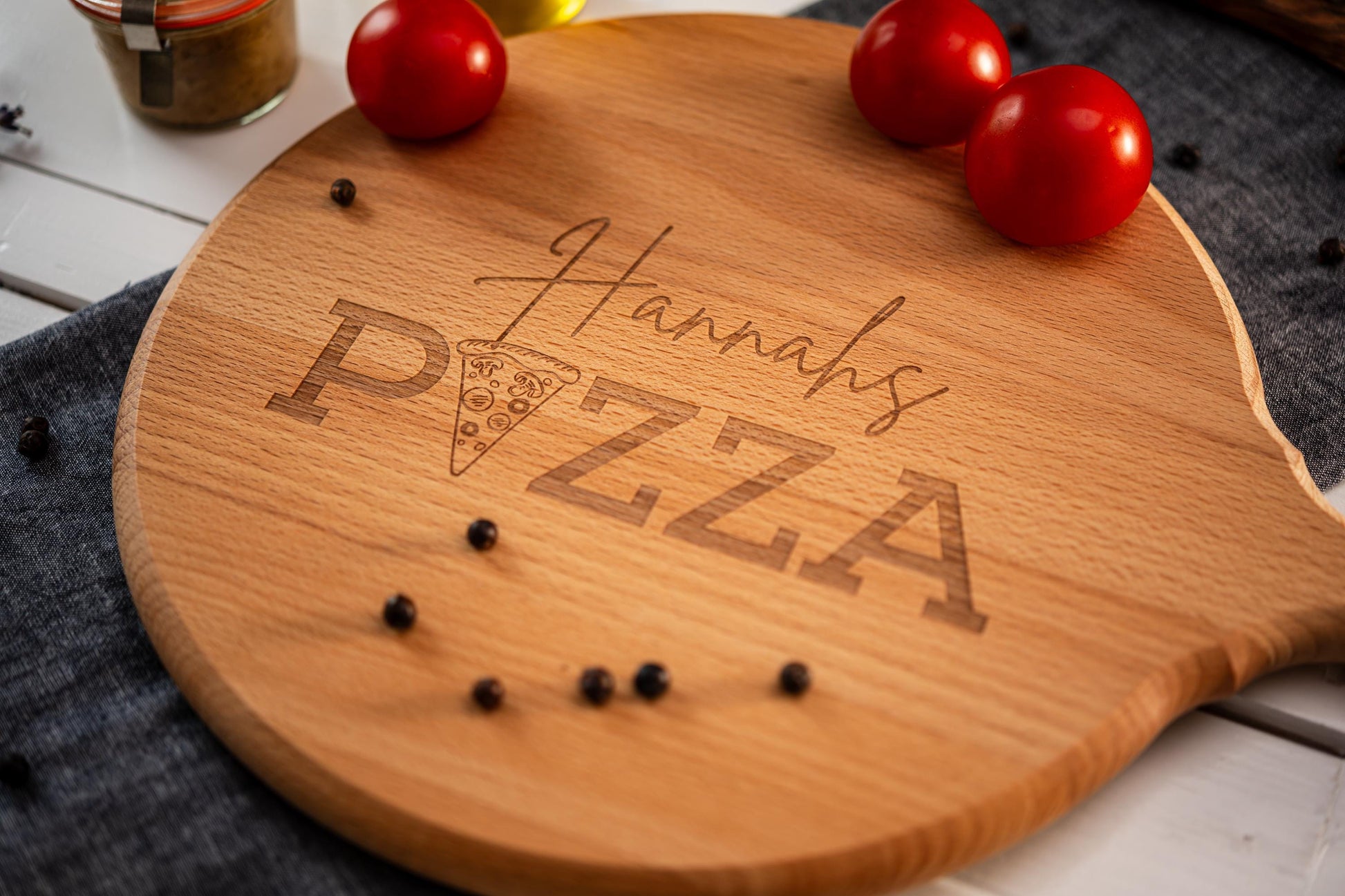 Pizzabrett personalisiert, Pizzateller personalisiert, Pizzaschneidebrett, Pizza, Pizzabrett rund, Geschenk Pizza, Pizzabrett aus Holz