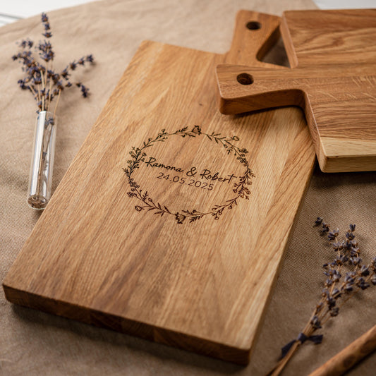 Schneidebrett personalisiert, Holzbrett Hochzeit, Geldgeschenk Hochzeit, Silberhochzeit, hölzerne Hochzeit, Hochzeitsgeschenk Brett