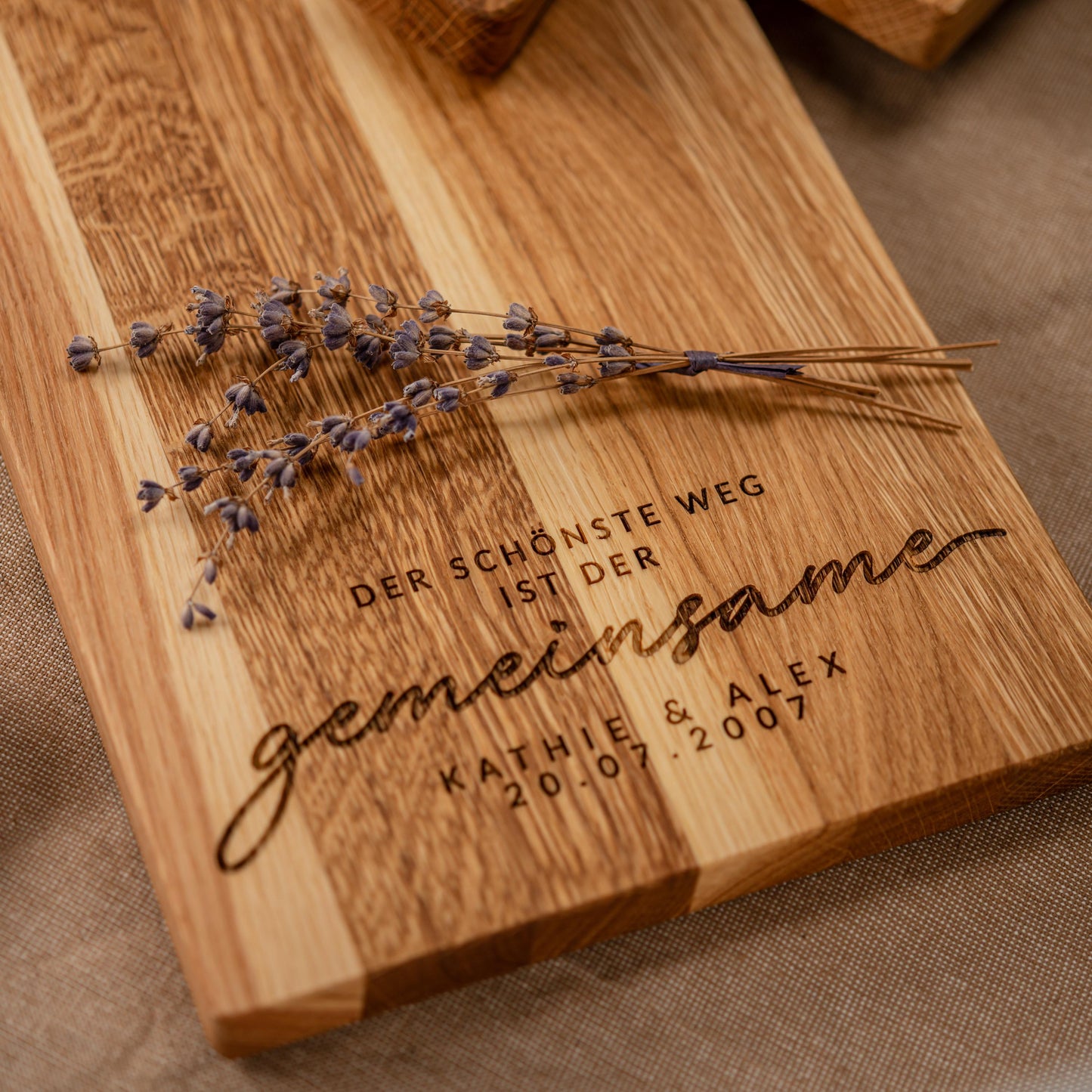 Schneidebrett, der schönste Weg ist der gemeinsame, Holzbrett personalisiert, Hochzeitsgeschenk, Geschenk Brautpaar, Brett Hochzeit