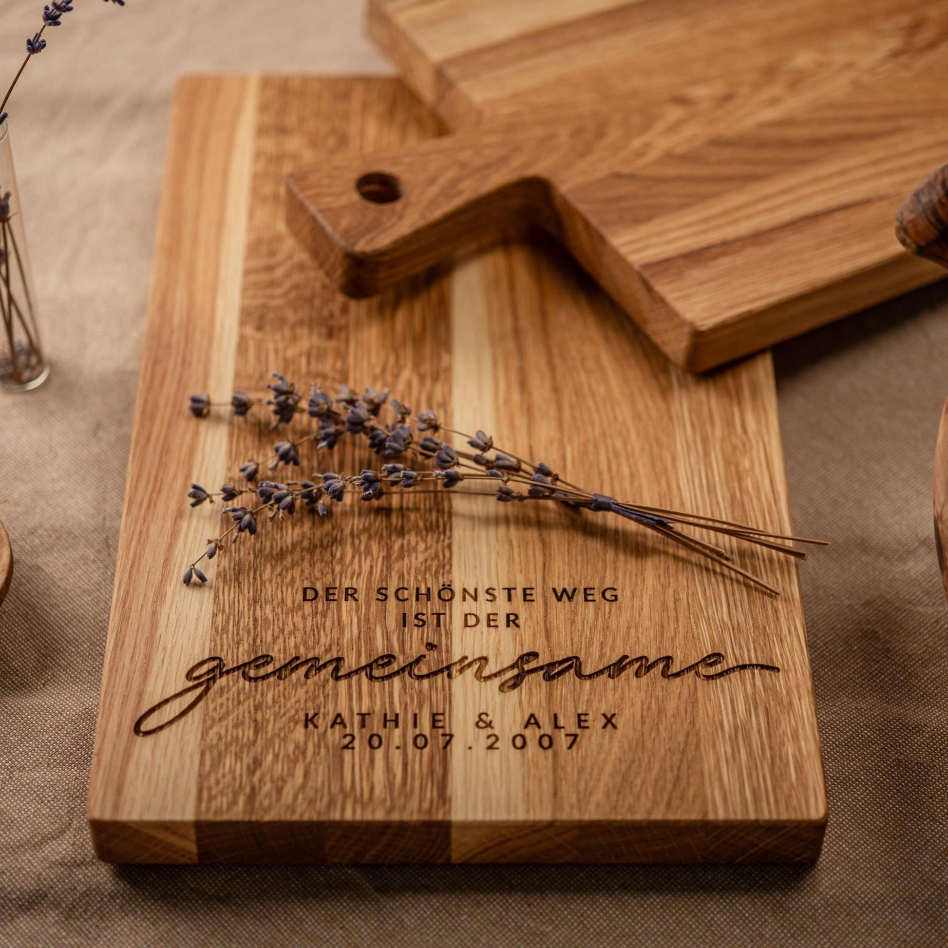 Schneidebrett, der schönste Weg ist der gemeinsame, Holzbrett personalisiert, Hochzeitsgeschenk, Geschenk Brautpaar, Brett Hochzeit