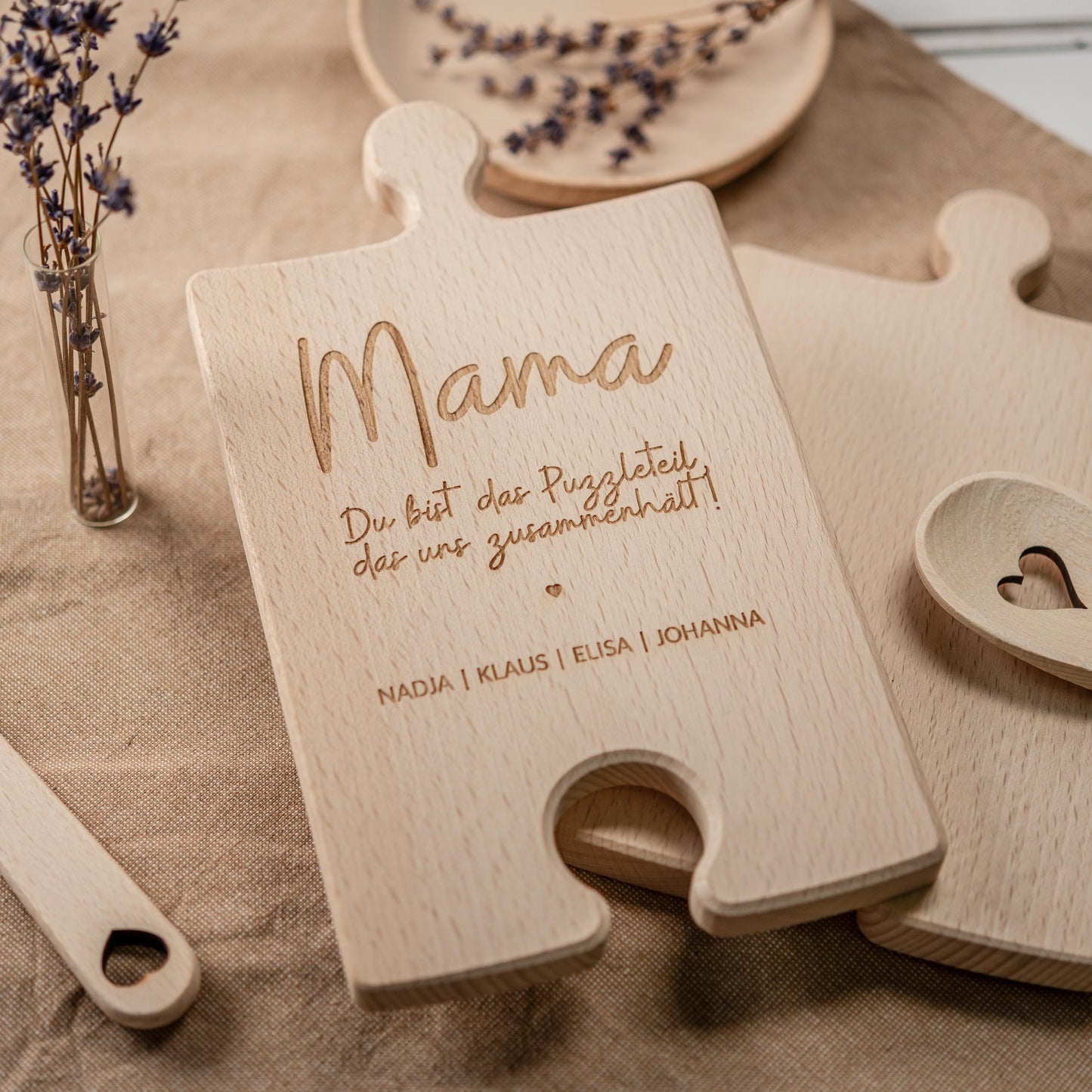 Schneidebrett Puzzleteil, Muttertagsgeschenk, Vatertagsgeschenk, Geburtstagsgeschenk, Geschenk, Holzbrett, Muttertag, Vatertag