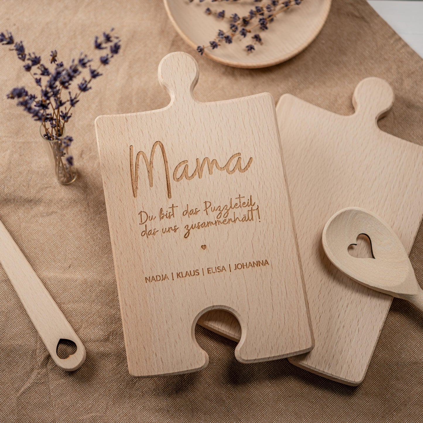 Schneidebrett Puzzleteil, Muttertagsgeschenk, Vatertagsgeschenk, Geburtstagsgeschenk, Geschenk, Holzbrett, Muttertag, Vatertag