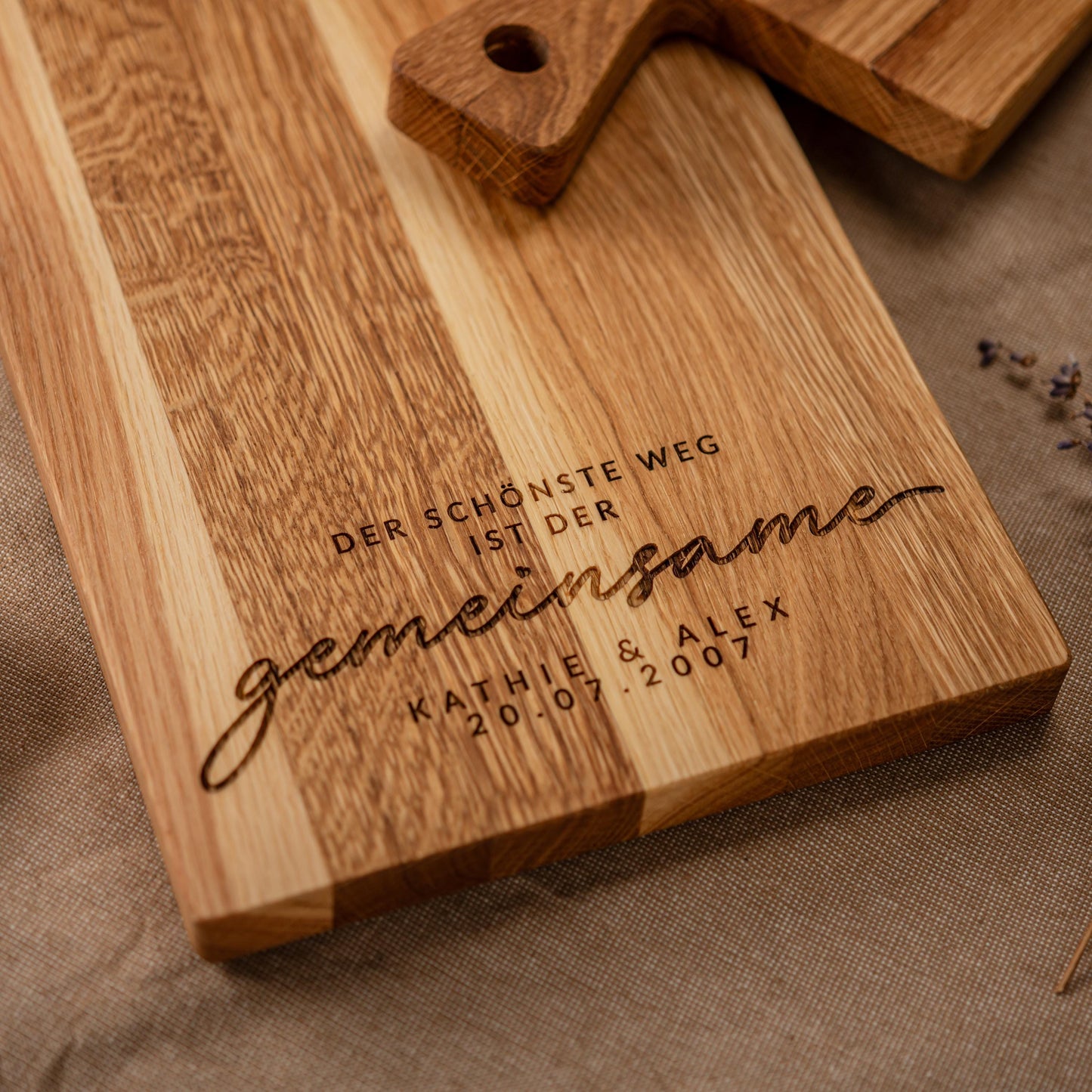 Schneidebrett, der schönste Weg ist der gemeinsame, Holzbrett personalisiert, Hochzeitsgeschenk, Geschenk Brautpaar, Brett Hochzeit