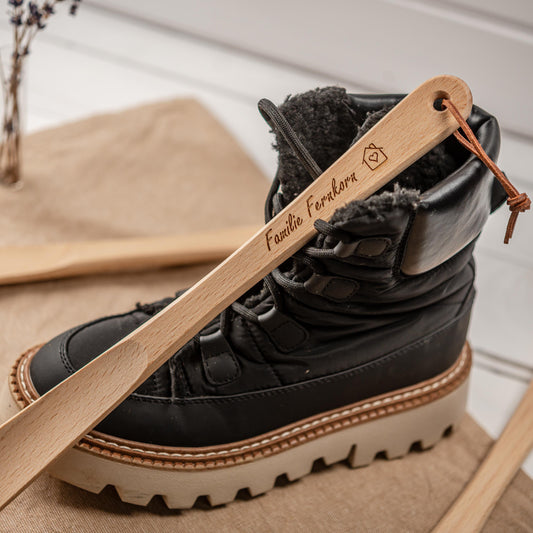 Schuhlöffel personalisiert, Schuhanzieher mit Gravur, Geschenk Einzug, Umzug, Richtfest, Hausbau, Freunde, Schuhlöffel aus Holz
