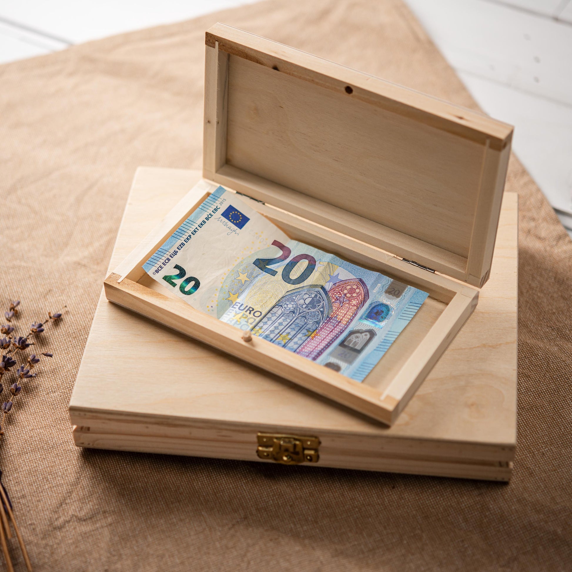 Geschenkbox Geld Holz, Geldgeschenk personalisiert, Geld verschenken, Holzbox personalisiert