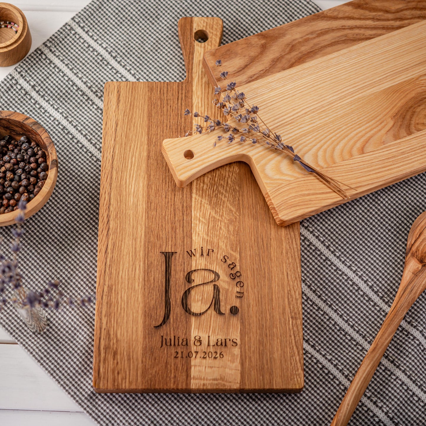 Schneidebrett Hochzeit, Wir sagen JA, Holzbrett Hochzeitstag, personalisiert, Hochzeitsgeschenk, Geschenk Brautpaar, Geldgeschenk Hochzeit