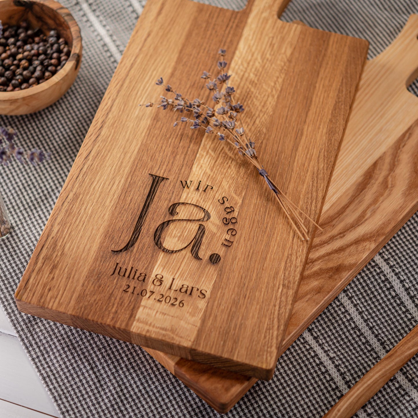 Schneidebrett Hochzeit, Wir sagen JA, Holzbrett Hochzeitstag, personalisiert, Hochzeitsgeschenk, Geschenk Brautpaar, Geldgeschenk Hochzeit