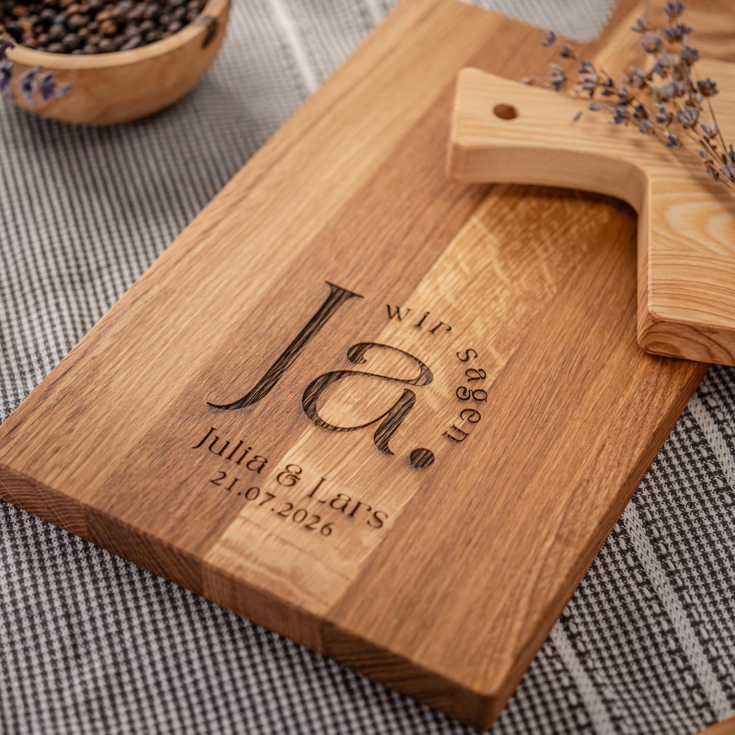 Schneidebrett Hochzeit, Wir sagen JA, Holzbrett Hochzeitstag, personalisiert, Hochzeitsgeschenk, Geschenk Brautpaar, Geldgeschenk Hochzeit