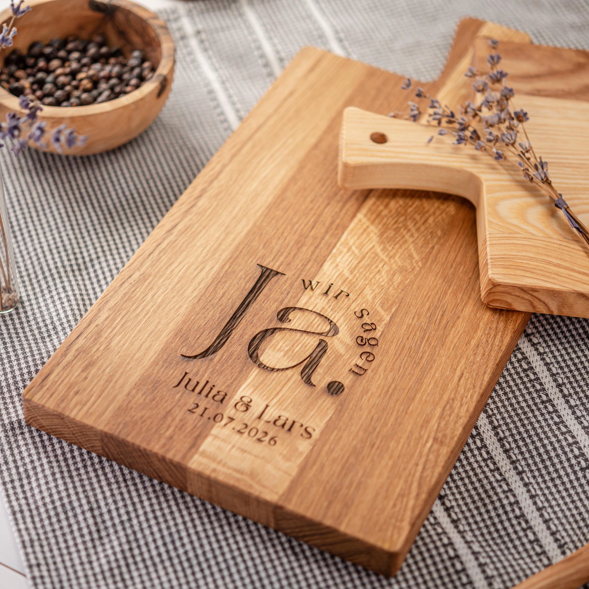 Schneidebrett Hochzeit, Wir sagen JA, Holzbrett Hochzeitstag, personalisiert, Hochzeitsgeschenk, Geschenk Brautpaar, Geldgeschenk Hochzeit