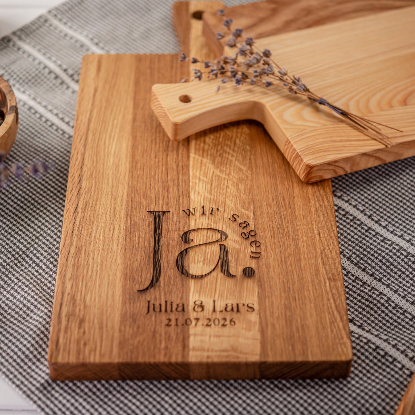 Schneidebrett Hochzeit, Wir sagen JA, Holzbrett Hochzeitstag, personalisiert, Hochzeitsgeschenk, Geschenk Brautpaar, Geldgeschenk Hochzeit