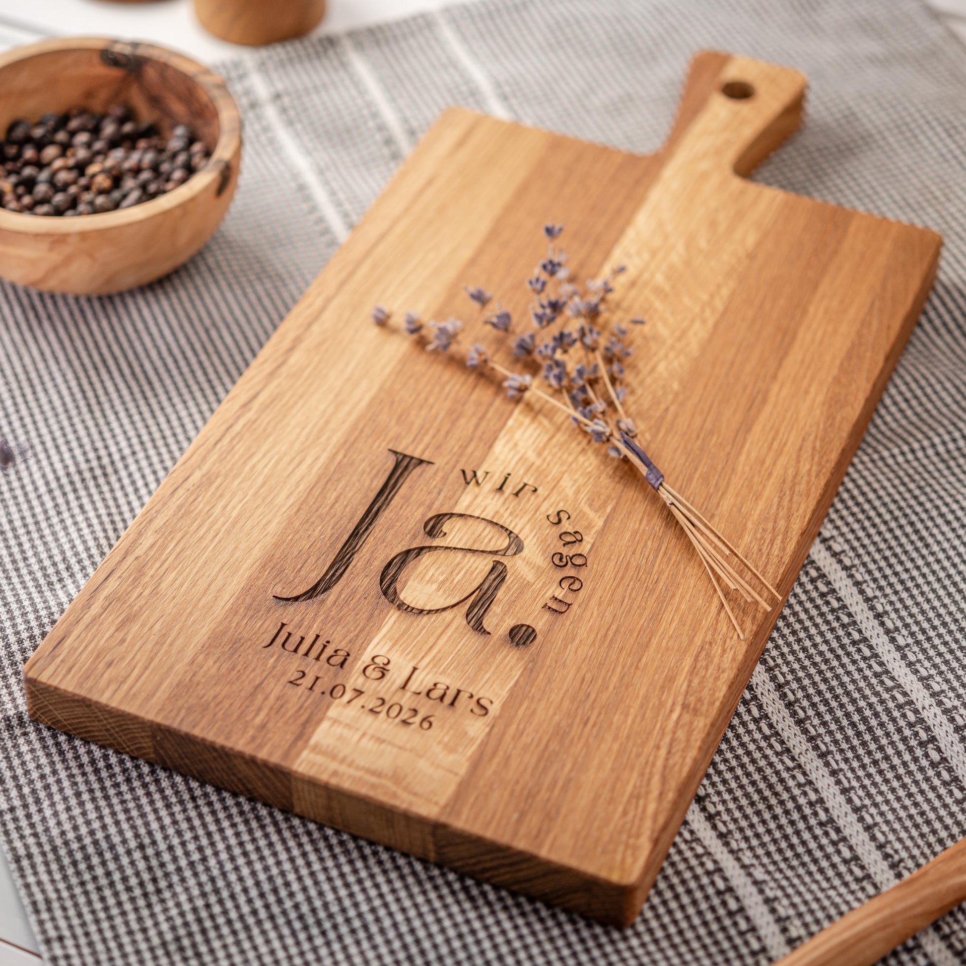 Schneidebrett Hochzeit, Wir sagen JA, Holzbrett Hochzeitstag, personalisiert, Hochzeitsgeschenk, Geschenk Brautpaar, Geldgeschenk Hochzeit