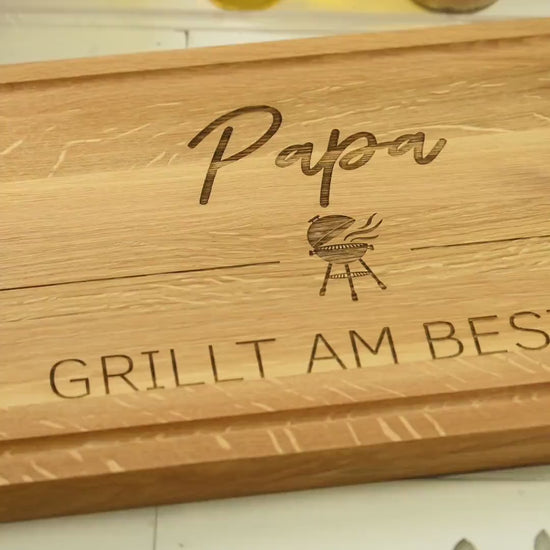 Personalisiertes Schneidebrett / 40x25 cm / Grillen / Grillbrett / Geschenk für Männer / Geschenk Papa /  Grillbrett personalisiert / Kochen